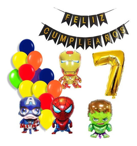 Kit Decoración Con Globos Avengers, Vengadores, Superhéroes.