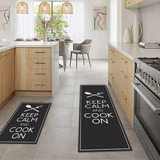 Tapete Cozinha Keep Calm And Cook On 160x50 + Capacho 50x80