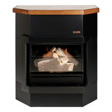 Hogar Metalico Kamin Frontal Con Fogon Black 7000 Con Vidrio