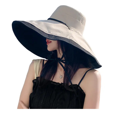 Gorro De Sol De Ala Ancha, Upf 50+, Para Mujer, Antiuv, Dobl