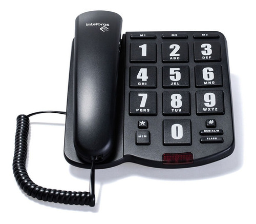 Teléfono Intelbras  Telefone Sem Fio Intelbras Ts 2510 Preto Fijo - Color Negro
