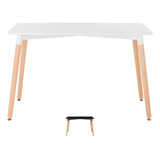 Mesa Elegante Eames Para Comedor Oficina Rectangular 1.2mts 