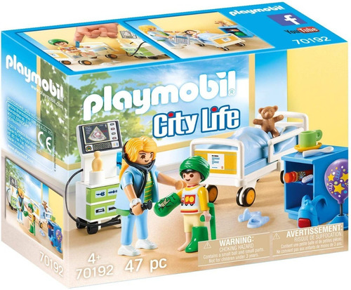 Figura Armable Playmobil City Life Sala Hospital Infantil 47 Piezas 3+