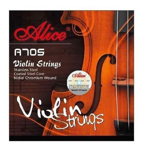 Encordado Alice Violin 4/4 Acero Recubierto En Nickel