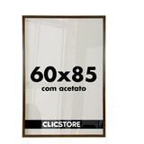 Moldura Poster 60x85 Quadro Decorativo Imagem Arte Acetato Cor Tabaco Liso