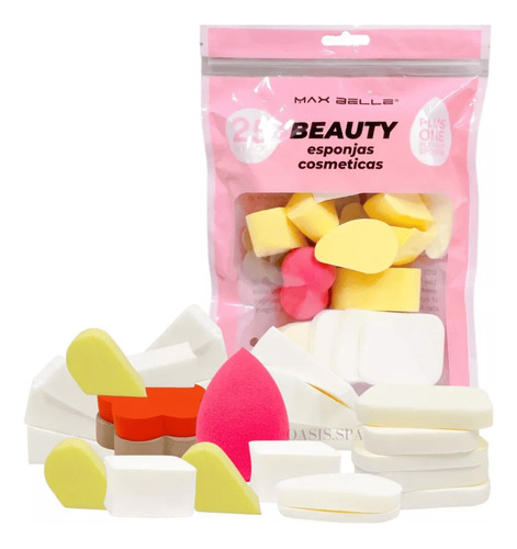 Esponjas Cosmeticas Beauty 25u Maxbelle