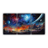 240x120cm Set 3 Canvas Composicion Estrellados Abstract