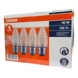 Pack 4x Foco Incandescente Decorativo B35 Osram 125v E26 40w