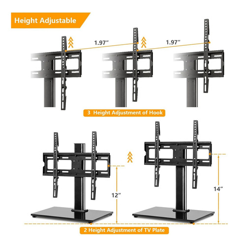 Base Universal Para Tv De Mesa Con Soporte Giratorio Para Pa