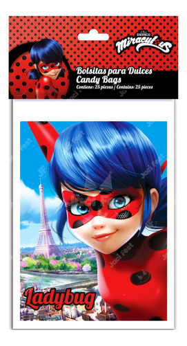 50 Bolsitas Para Dulces Fiesta Ladybug  - Lbu0m1 