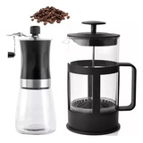 Molinillo Granos Café + Jarra Cafetera Francesa Embolo 600ml