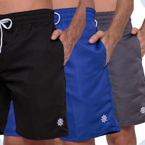 Kit 3 Shorts Masculino Moda Praia 