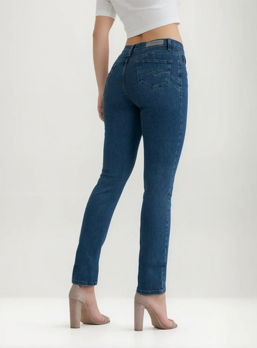Jeans Scandia Cint/alta Pomp Push Up Recto Stretch Mod 2799