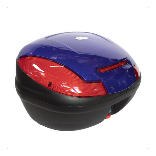 Caja Maletero Porta Equipaje Moto Top Case Led 43 L Azul