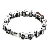 Pulsera Estilo Cadena De Motocicleta En Acero Inoxidable