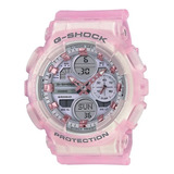 Reloj Casio G-shock Gma-s140np-4adr Mujer Color De La Correa Rosa Color Del Bisel Rosa Color Del Fondo Gris