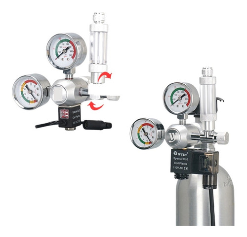 Bricolaje Acuario Co2 Regulador Kit De Solenoides