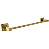 Toalheiro Dourado Suporte Toalha 40cm Banheiro Gold Quadrado