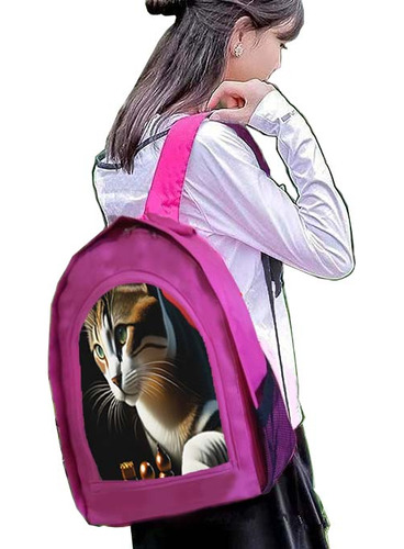 Mochila Escolar Urbana Felino Gatitos Gatos Diseño 62