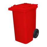 Lixeira Grande 240l - Coletor Lixo Com Rodas Cor Vermelho