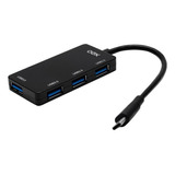 Distribuidor Conexão Hub Usb-c 3.0 4 Portas Oex Hb103 Preto