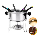 Conjunto Fondue Panela Inox Chocolate Queijos Envio Rápido