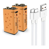 Bateria Recargable De Iones De Litio Usb De 9 V, Bateria Rec