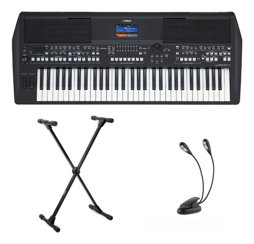 Kit Teclado Yamaha Psr Sx600 Com Suporte E Luminária