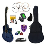 Guitarra Acústica Curva Ocelotl® Crvitality Paquete Vital De Accesorios Color Azul Orientación De La Mano Derecha