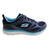 Zapatilla Running Mujer Skechers Azul / Blanco