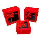 Set 3 Caja De Regalo Rectangular Con Cinta 