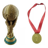 Combo Copa Del Mundo 20 Cm + Medalla Con Cinto 3dfutbol Fifa