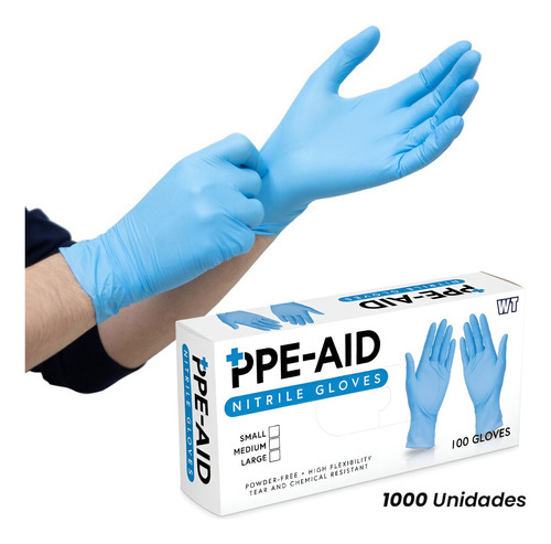 Guantes De Nitrilo Libre De Latex Resistentes Azul 1000 Pzs