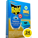 Tabletas Raid Contra Mosquitos Y Zancudos X 24 U