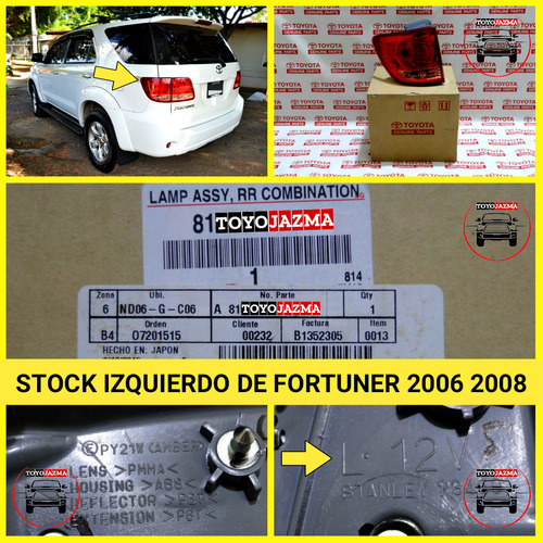 Stock Izquierdo De Fortuner 2006 2007 2008 Original Toyota Foto 2