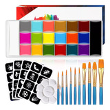 20 Colores Kit De Pintura Facial Profesional Paleta