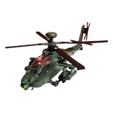 Miniatura Helicóptero Militar Ah-64 Apache Diecast C/ Pedest