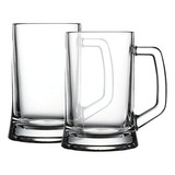 Vaso Tarro Cerveza Vidrio Templado Pasabache Bar 500 Ml 2pza Color Sin Color