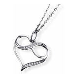 Collar Corazón Infinito En Plata 925 Genuina