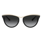 Lentes De Sol Michael Kors Zaria Mk1065 10148g Para Dama Lente Gris Oscuro/degradado Varilla Oro/negro Armazón Oro Diseño Ojo De Gato