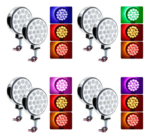 Par Plafon Direccional 38 Led Redondo Tricolor Trailer 12-24