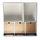 Biblioteca Triple Nordico Escandinavo Cubos 30x30x30