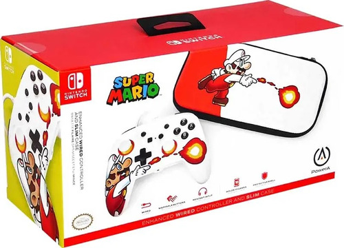 Nintendo Switch Joystick Mario Cable + Funda Mario Nuevo 