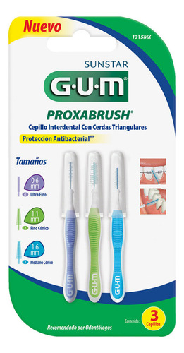 Cepillo Interdental Gum Proxabrush 3 Cepillos