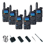 Radios De Comunicación Largo Alcance Uv-5r+ Amfm Uhfvhf Kit6