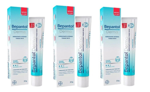 Hidratante Intenso Bepantol Derma Toque Seco 30g Kit C/3