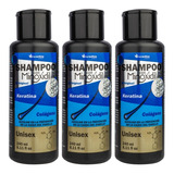 Kit 3 Shampoo Minoxidil Keratina Colageno Sin Sal 720ml