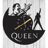 Reloj De Queen Freddie Mercury Calado En Madera Deco Negro