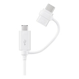 Cable Samsung 2 En 1 Micro Usb Tipo C 1.5m Color Blanco