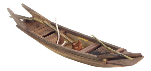Barco De Vela De Canoa En Miniatura De Madera Hecho A Mano